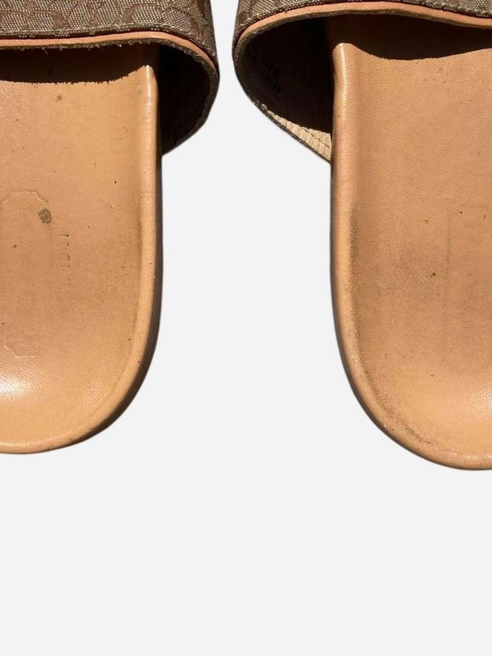 Coach Monogram Canvas Strap Slide Sandals - Tan - Picture 6 of 8